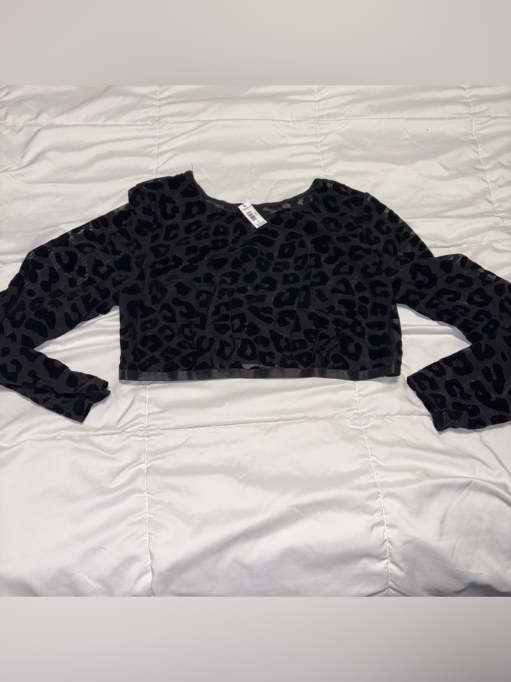 TORRID leopard mesh crop top curve size 2 2X New NWT black